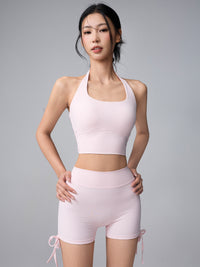 Women Twist Tie Vest Yoga Set Quick Dry Gym Workout Outfit