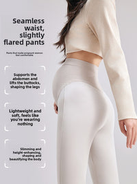 Maternity Bell-Bottom Pants High Waisted Belly Support Leggings