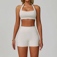 Womens Backless Yoga Fitness Set High-Intensity Sportswear