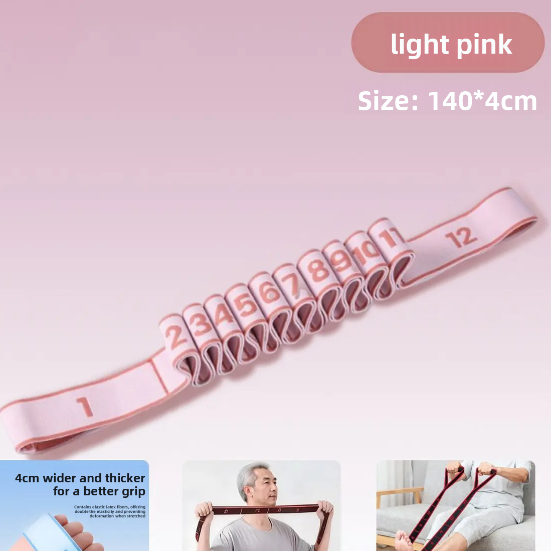 Digital Segmented Polyester Resistance Band, 8-12 Levels Adjustable Strength Training Pull Band for Yoga, Pilates, and Full-Body Workout