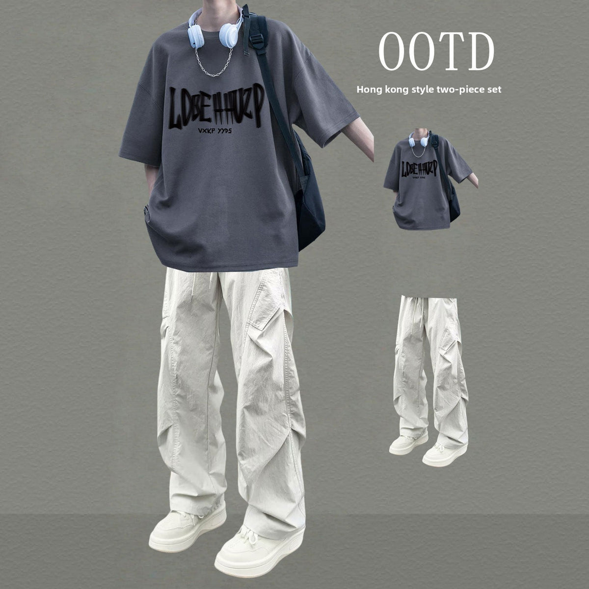 Mens Casual Two-Piece Sportswear Set