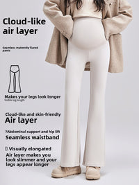Maternity Bell-Bottom Pants High Waisted Belly Support Leggings