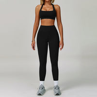 Womens Backless Yoga Fitness Set High-Intensity Sportswear