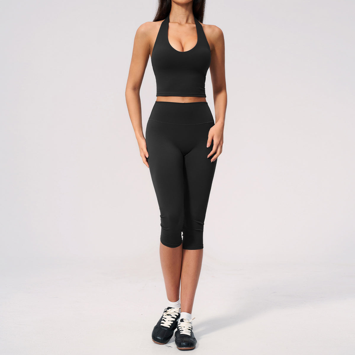 Women Quick Dry Yoga Set Peach Butt Slimming Workout Sportswear 2 Piece