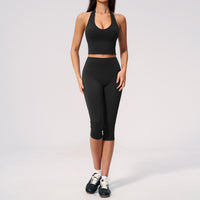 Women Quick Dry Yoga Set Peach Butt Slimming Workout Sportswear 2 Piece