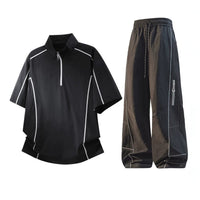 Mens Athletic Half Zip Sportswear Set