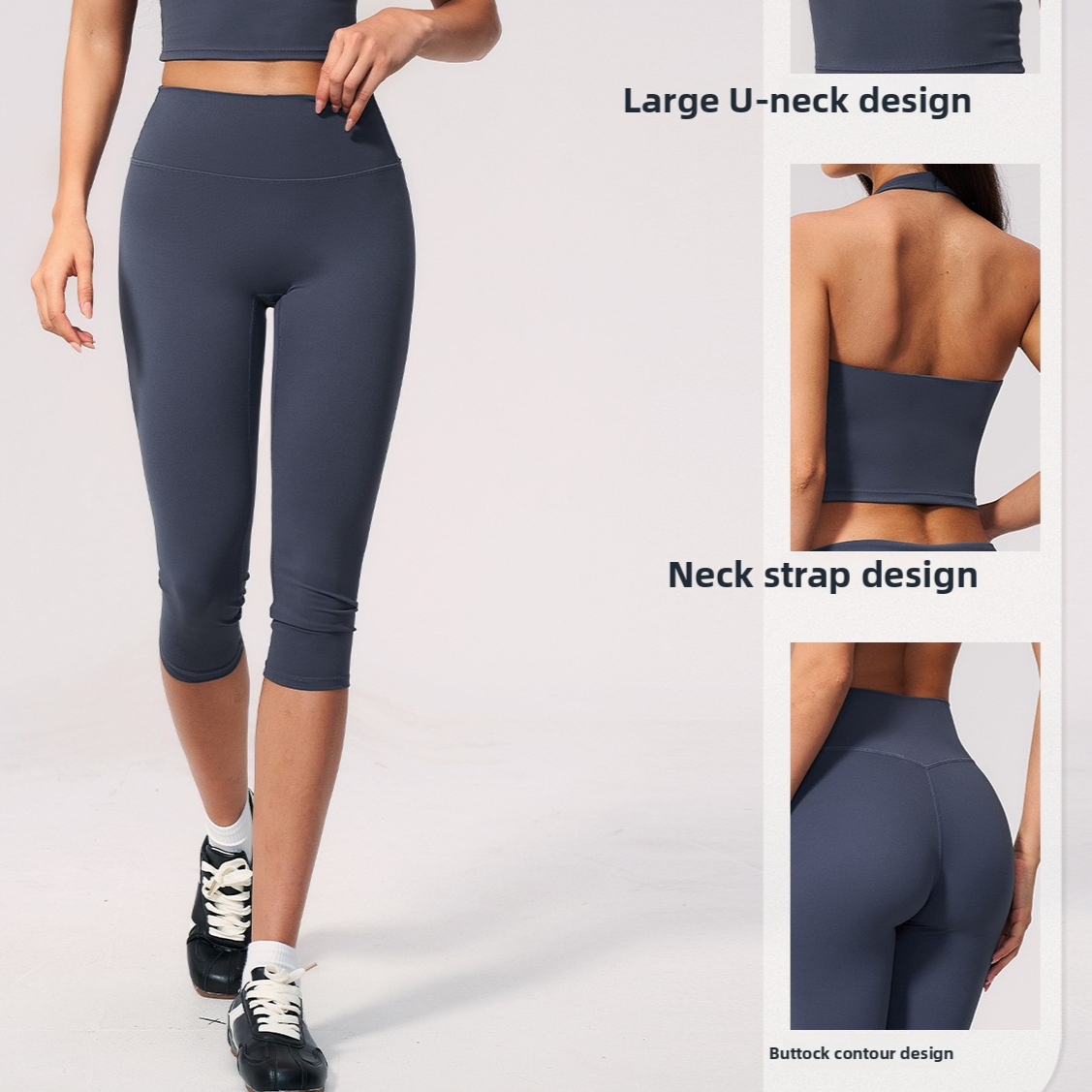 Women Quick Dry Yoga Set Peach Butt Slimming Workout Sportswear 2 Piece
