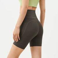 Womens High Waisted Butt Lifting Yoga Shorts Nylon Spandex Workout Shorts