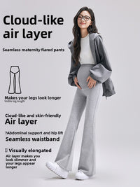Maternity Bell-Bottom Pants High Waisted Belly Support Leggings