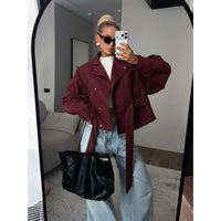 Womens Faux Suede Biker Jacket
