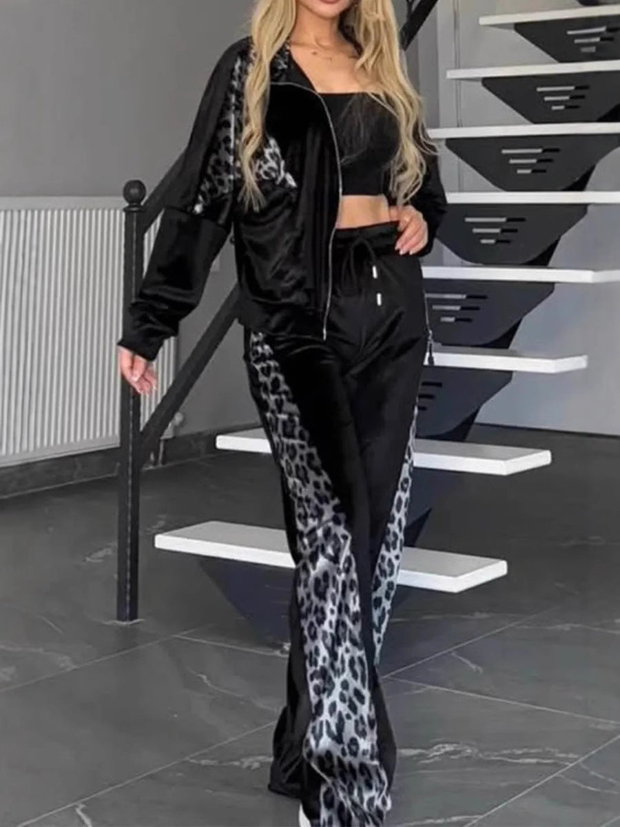 Leopard Print Sportswear Set