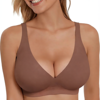 Vertvie Womens Wireless Seamless Bras Deep V No Underwire