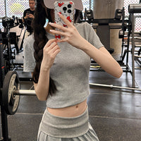 Women's Sportswear Set with Wide-Leg Pants